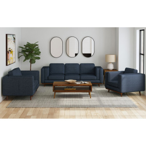 Venus Chair in Belfast China Navy with cherry finished wooden front
