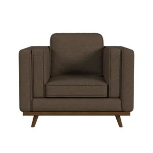 Venus Chair in Belfast Camel with cherry finished wooden front