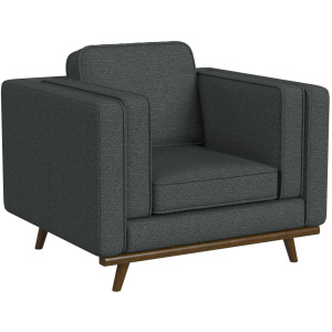 Venus Chair in Belfast China Charcoal with cherry finished wooden front
