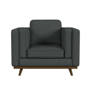 Venus Chair in Belfast China Charcoal with cherry finished wooden front