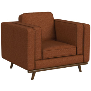Venus Chair in Belfast China Orange with cherry finished wooden front