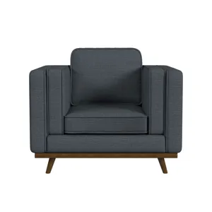 Venus Chair in Palmer Sky with cherry finished wooden front