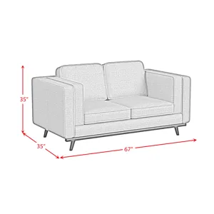 Venus Loveseat in Belfast China Seafoam with cherry finished wooden front