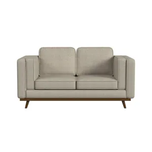 Venus Loveseat in Belfast China Beige with cherry finished wooden front