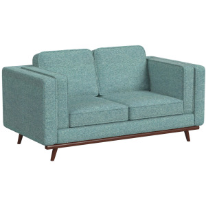 Venus Loveseat in Belfast China Seafoam with cherry finished wooden front