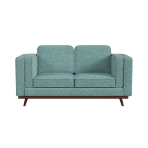 Venus Loveseat in Belfast China Seafoam with cherry finished wooden front