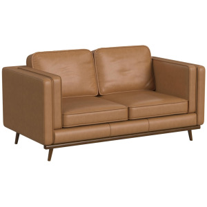 Venus Loveseat in Tex Tan with cherry finished wooden front