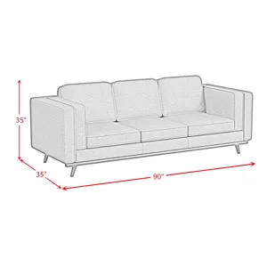 Venus Sofa in Pebble Black with cherry finished wooden front