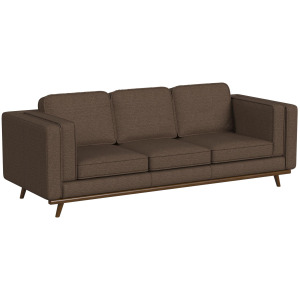 Venus Sofa in Belfast Camel with cherry finished wooden front