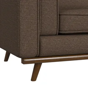 Venus Sofa in Belfast Camel with cherry finished wooden front