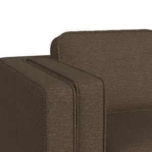 Venus Sofa in Belfast Camel with cherry finished wooden front