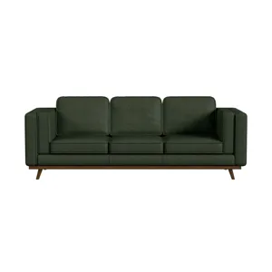 Venus Sofa in Belfast China Light Green with cherry finished wooden front