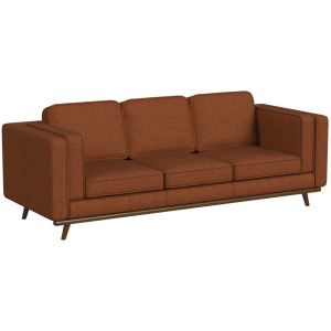 Venus Sofa in Belfast China Orange with cherry finished wooden front
