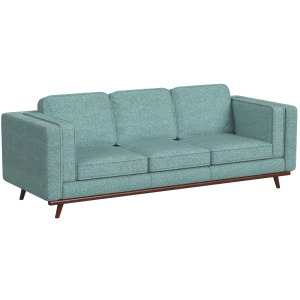 Venus Sofa in Belfast China Seafoam with cherry finished wooden front