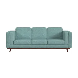 Venus Sofa in Belfast China Seafoam with cherry finished wooden front