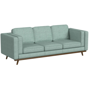 Venus Sofa in Belfast Lagoon with cherry finished wooden front