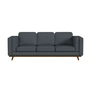 Venus Sofa in Palmer Sky with cherry finished wooden front