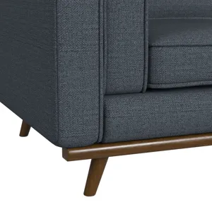 Venus Chair in Palmer Sky with cherry finished wooden front