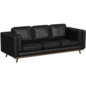 Venus Sofa in Pebble Black with cherry finished wooden front
