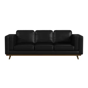 Venus Sofa in Pebble Black with cherry finished wooden front