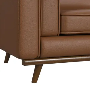 Venus Sofa in Pebble Tan with cherry finished wooden front