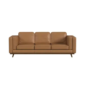 Venus Sofa in Tex Tan with cherry finished wooden front