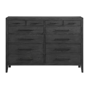 Versailles Contemporary 12-Drawer Dresser in Black