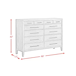 Versailles Contemporary 12-Drawer Dresser in Black