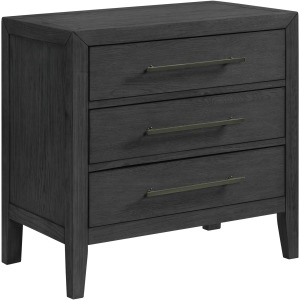 Versailles Contemporary 3-Drawer Nightstand in Black