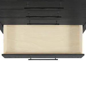 Versailles Contemporary 3-Drawer Nightstand in Black