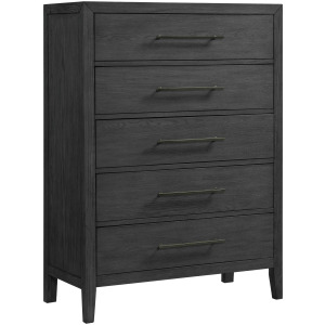 Versailles Contemporary 5-Drawer Chest in Black
