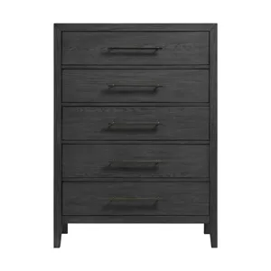 Versailles Contemporary 5-Drawer Chest in Black