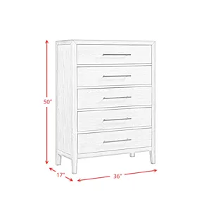 Versailles Contemporary 5-Drawer Chest in Black