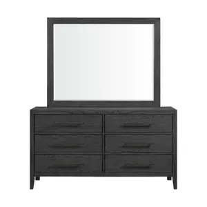 Versailles Contemporary 6-Drawer Dresser & Mirror Set in Black
