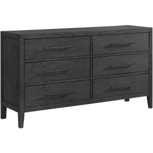 Versailles Contemporary 6-Drawer Dresser in Black
