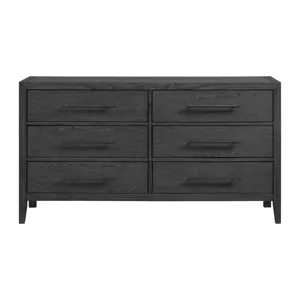 Versailles Contemporary 6-Drawer Dresser in Black