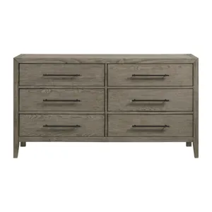 Versailles Contemporary 6-Drawer Dresser in Grey