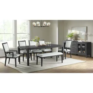Versailles Contemporary Dining Bench with Boucle White Fabric in Black