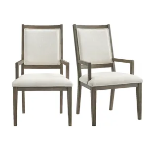 Versailles Contemporary Dining Arm Chair With Boucle White in Grey