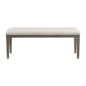 Versailles Contemporary Dining Bench With Boucle White in Grey
