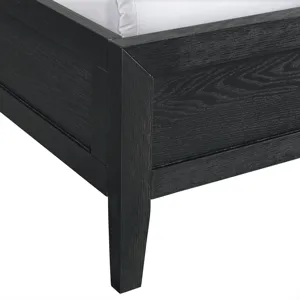 Versailles Contemporary Queen Bed with Low Footboard in Black