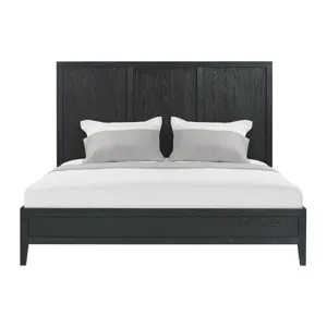 Versailles Contemporary King Bed with Low Footboard in Black