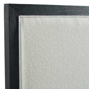 Versailles Contemporary Queen White Fabric Panel Bed with Low Footboard in Black
