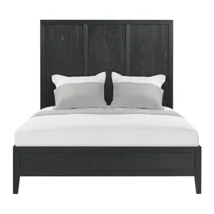 Versailles Contemporary Queen Bed with Low Footboard in Black