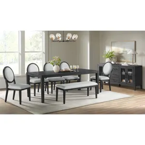 Versailles Contemporary Round Back Dining Chair with Boucle White Fabric in Black