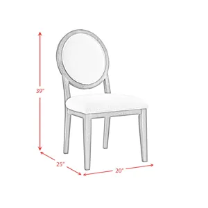 Versailles Contemporary Round Back Dining Chair With Boucle White in Grey