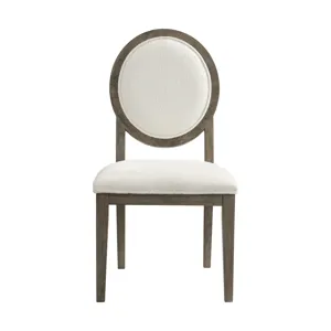Versailles Contemporary Round Back Dining Chair With Boucle White in Grey