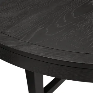 Versailles Contemporary Round Dining Table in Black