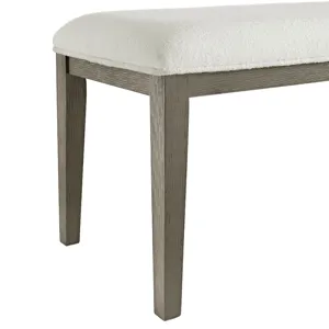 Versailles Contemporary Dining Bench With Boucle White in Grey