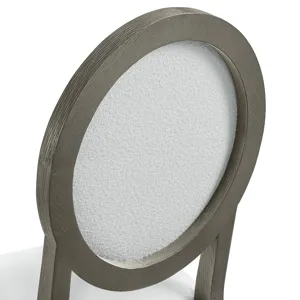 Versailles Contemporary Round Back Dining Chair With Boucle White in Grey